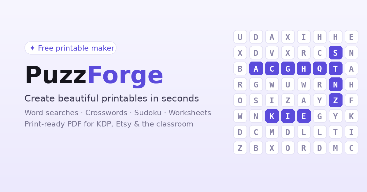Play Puzzles Online — Free, No Sign-Up | PuzzForge